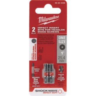 Milwaukee 48-32-4448 SHOCKWAVE 2-Piece Insert Bits for HeadLOK Wood Screws (2 Pack)