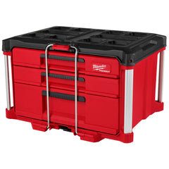 Milwaukee PACKOUT 22 in. Modular 3-Drawer Multi Drawer Tool Box with Metal Reinforced Corners and 50 Lbs. Capacity, Red