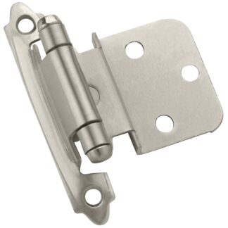 Amerock BP3428 Functional Hardware 3/8 Inch Inset Surface Mount Cabinet Door Hinge with 105 Degree Opening Angle and Self Close Function - Pair Satin