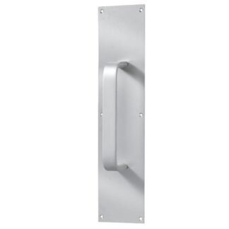 Taymor 9-inch Door Plate with Handle - Satin Aluminum - Silver - 4-in x 16-in 25-D400916 -