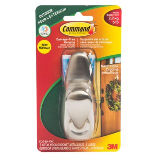 Command Large Outdoor Metal Window Hook with Weatherproof Foam Strips