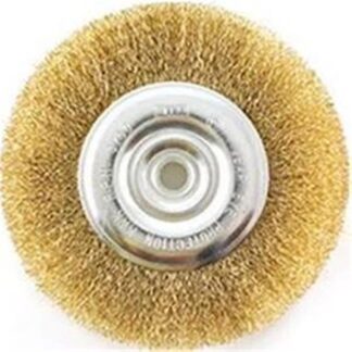 MIBRO 6 in. Fine Wire Wheel Brush Brass Coated Steel 4500 RPM 1 Pc