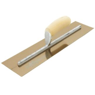 MARSHALLTOWN 16 in. X 5 in. Golden Stainless Steel Curved Wood Handle Finishing Trowel