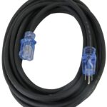 PowerZone OREC732825 Extension Cord, 12/3 AWG Cable, 25 ft L, 15 A, Black