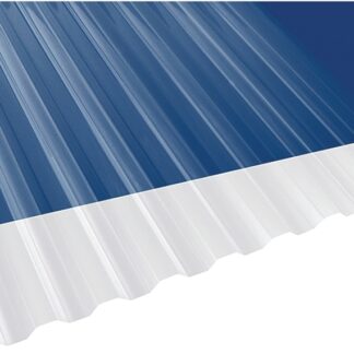 Suntuf 101698 Corrugated Panel, 10 ft L, 26 in W, Greca 76 Profile, 0.032 in Thick Material, Polycarbonate, Clear Sells in Quantity of 10