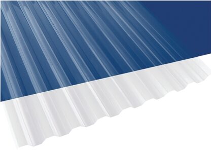 Suntuf 101698 Corrugated Panel, 10 ft L, 26 in W, Greca 76 Profile, 0.032 in Thick Material, Polycarbonate, Clear Sells in Quantity of 10