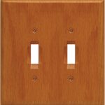 Atron Traditional Series 4-430TT Wallplate, 5-1/2 in L, 5-1/2 in W, 2-Gang, Wood, Honey Oak