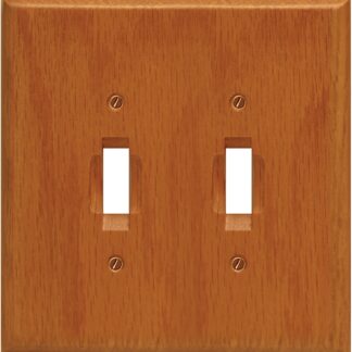 Atron Traditional Series 4-430TT Wallplate, 5-1/2 in L, 5-1/2 in W, 2-Gang, Wood, Honey Oak