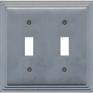 Atron AZTEC Series 65TT Wallplate, 5 in L, 5 in W, 2-Gang, Metal, Satin Nickel