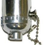 Atron LA848 Pull Chain Socket, 250 V, 250 W, Brass Housing Material