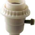 Atron LA934 Turn Knob Socket, 250 V, 250 W, Phenolic Housing Material, White