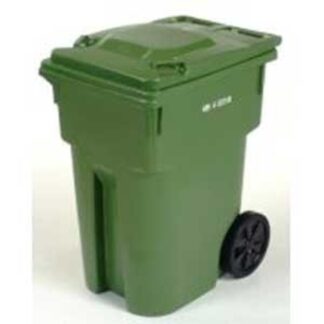 USD Global 60269363Q1 Wheeled Refuse Can, 95 gal Capacity, Polyethylene, Green, Lid Closure