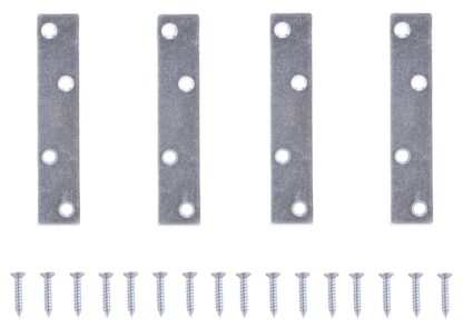 ProSource MP-Z04-C4PS Mending Plate, 4 in L, 7/8 in W, Steel, Screw Mounting