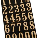 Hy-Ko MM-3N Packaged Number Set, 1-3/4 in H Character, Gold Character, Black Background, Mylar Sells in Quantity of 10