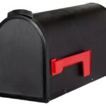 Pro-Df P9222N Curbside Mailbox, Plastic, 7 in W, 19-1/2 in D, 10 in H, Black