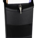 Pro-Df P77001 Locking Mailbox, 440 cu-in, Plastic, Textured, Black, 8-1/2 in W, 4 in D, 13-3/4 in H