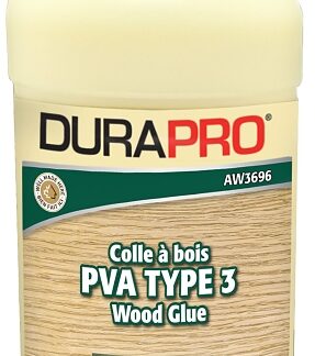 Dura Pro AW3696-236 PVA Type 3 Wood Glue, Yellow, 236 mL, Pail