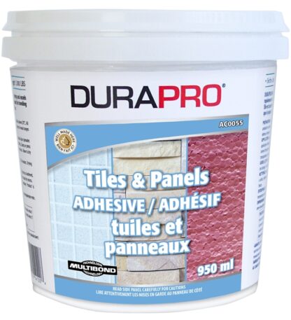 Dura Pro AC0055-950 Tile and Panel Adhesive, White, 950 mL, Pail