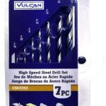 Vulcan 887000OR Carded Drill Bit Set, 7-Piece, High Speed Steel, Black Oxide/Polished