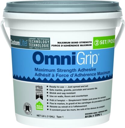 Custom OmniGrip COGA1-2 Tile Adhesive, White, 1 gal Pail