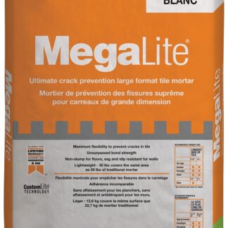 Custom MegaLite Series CMLMW30 Tile Mortar, White, Powder, 30 lb, Bag