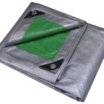 ProSource T1824GS140 Heavy-Duty Tarp, 24 ft L, 18 ft W, 8 mil Thick, Polyethylene, Green/Silver