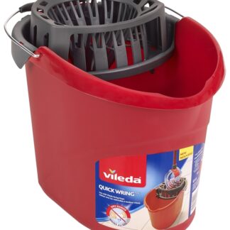 Vileda 153028 Quick Wring Bucket, 10 L Capacity, Oval, Polyethylene Bucket/Pail