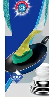 Vileda 161601 Multi-Use Sponge Dishwand, 3.9 in W Brush, 11 in L