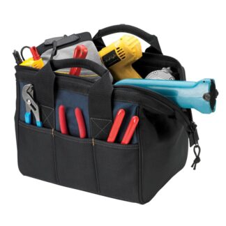 Kuny's Tool Works Series SW798 Standard Tool Bag, 8-1/2 in W, 12 in D, 8 in H, 23-Pocket, Polyester, Black