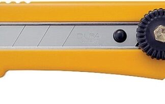 Olfa 5004 Utility Knife, 18 mm W Blade, Stainless Steel Blade, Pistol-Grip Handle, Yellow Handle