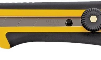 Olfa 1071858 Utility Knife, 25 mm W Blade, Stainless Steel Blade, Comfort-Grip Handle, Black/Yellow Handle