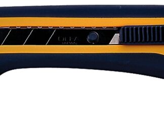 Olfa 1072198 Utility Knife, 18 mm W Blade, Stainless Steel Blade, Comfort-Grip Handle, Black/Yellow Handle