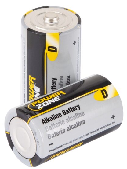 PowerZone LR20-2P-DB Battery, 1.5 V Battery, D Battery, Zinc, Manganese Dioxide, and Potassium Hydroxide Sells in Quantity of 8