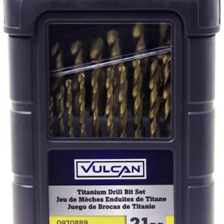 Vulcan 211990OR Drill Bit Set, 21-Piece, High Speed Steel/Titanium Nitride, Bright Yellow