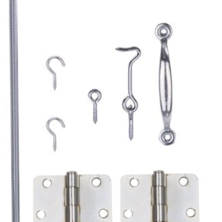 ProSource 41099-U-PS Hinge Set, Steel, Sliver, Zinc Plated, 22-Piece, For: Wood Screen Doors