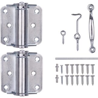 ProSource LR-114-ZP-PS Hinge Set, Steel, Sliver, Zinc, 22-Piece, For: Lightweight Wood Screen Doors