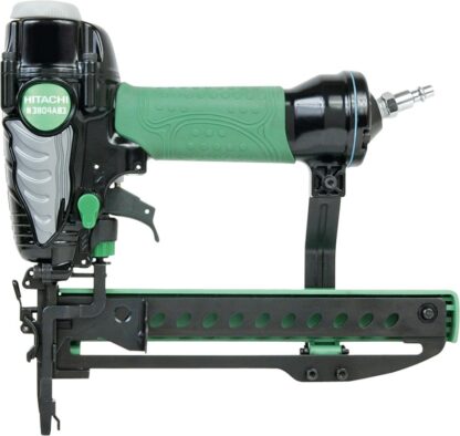 HITACHI N3804AB3 Stapler, 1/4 in W Crown, 1/2 to 1-1/2 in L Leg, Narrow Crown Staple, 125 Magazine, 70 cu-ft Air