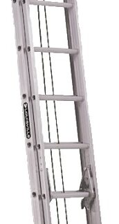 Louisville AE4220PG Extension Ladder, 240 in H Reach, 225 lb, 20-Step, 1-1/2 in D Step, Aluminum