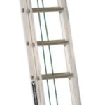 Louisville AE4224PG Extension Ladder, 286 in H Reach, 225 lb, 24-Step, 1-1/2 in D Step, Aluminum