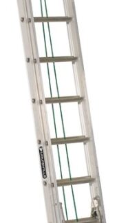 Louisville AE4224PG Extension Ladder, 286 in H Reach, 225 lb, 24-Step, 1-1/2 in D Step, Aluminum