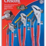 Crescent RT200SET3 Tongue and Groove Plier Set, 3-Piece, Steel, Black Oxide, Specifications: Dipped Handle