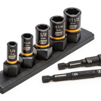 GearWrench Bolt Biter 83911 Impact Extraction Socket Set, Chrome Molybdenum Alloy, Black Oxide