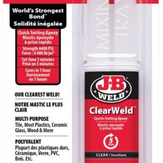 J-B Weld 50112F Epoxy, Clear, Gel, 25 mL, Syringe