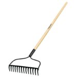 Landscapers Select 34584 R14AL Bow Rake, 13.5 in W Head, 14 -Tine, Steel Tine, 48 in L Handle Sells in Quantity of 6