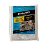 StainPro 9755 Drop Cloth, 9 ft L, 12 ft W, Canvas/Polypropylene, Natural