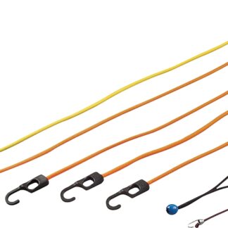 ProSource FH64076 Stretch Cord Set, Polypropylene, Black/Orange, Hook End