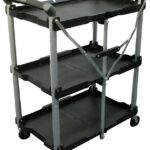 Olympia Tools PACK-N-ROLL Series 85-188 Service Cart, 150 lb, 15 in OAW, 34 in OAH, 26-1/8 in OAD, Aluminum, Black