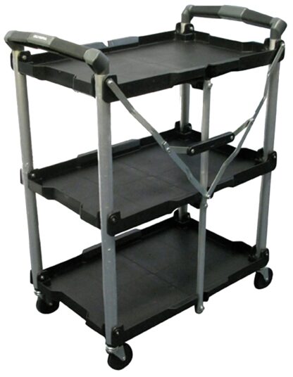 Olympia Tools PACK-N-ROLL Series 85-188 Service Cart, 150 lb, 15 in OAW, 34 in OAH, 26-1/8 in OAD, Aluminum, Black