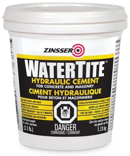 Zinsser 266296 Hydraulic Cement, Particulate Solid, Solvent-Like, Gray, 2.5 lb