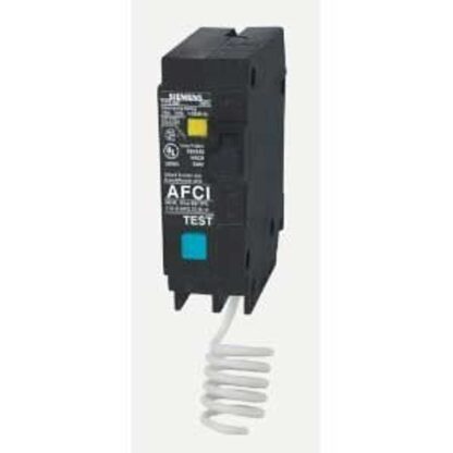 Siemens QA115AFC Circuit Breaker, AFCI, Combination, 15 A, 1 -Pole, 120/240 V, Fixed Trip, Plug Mounting, Black